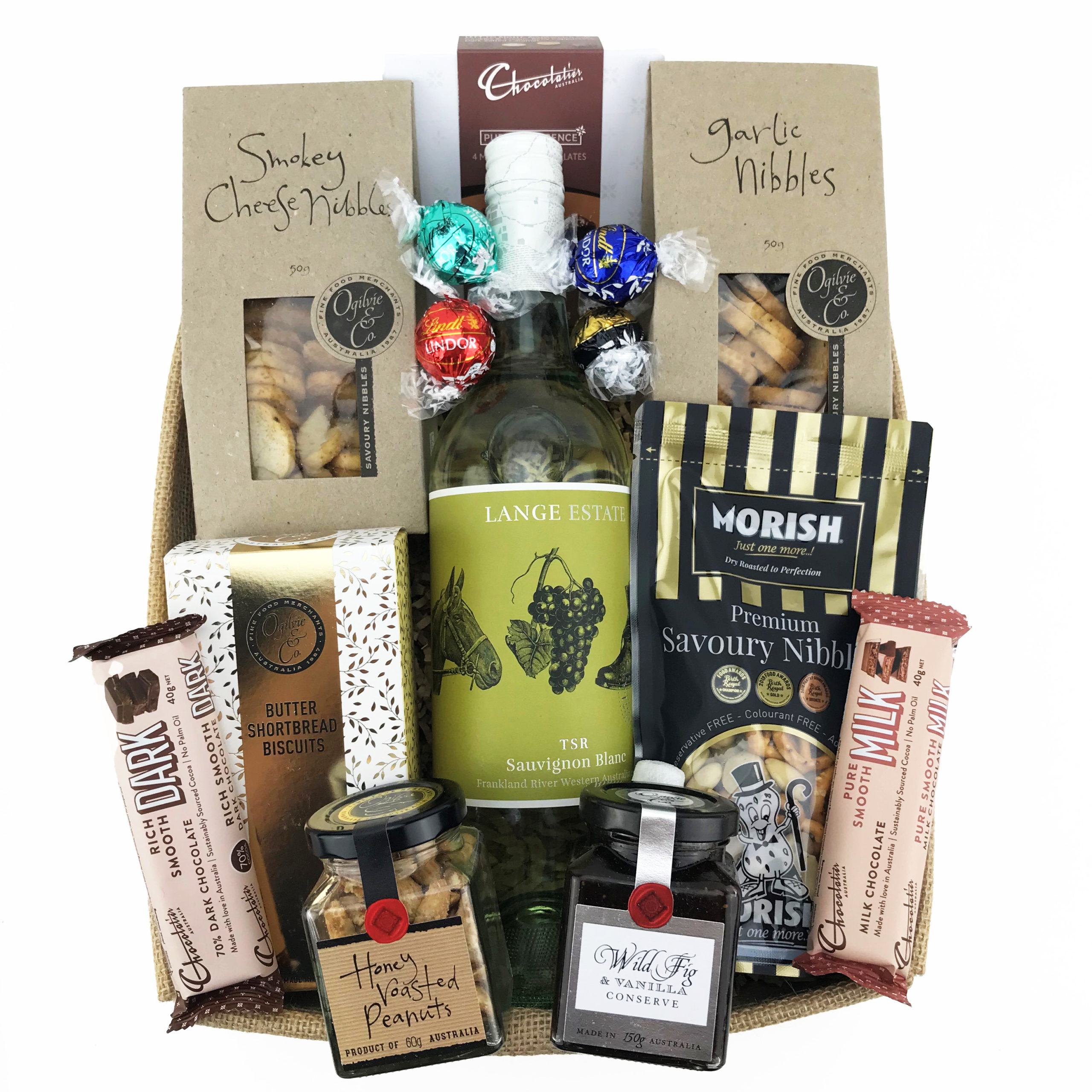 Western Australian White Wine Basket Hampers by Design