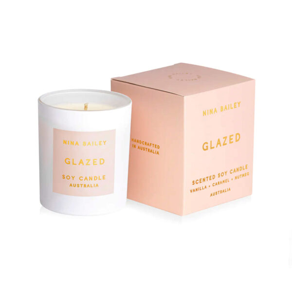 Nina Bailey Glazed soy candle - vanilla caramel scent